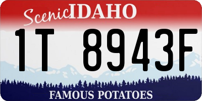 ID license plate 1T8943F