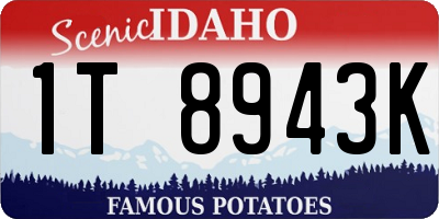 ID license plate 1T8943K