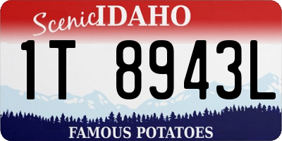 ID license plate 1T8943L