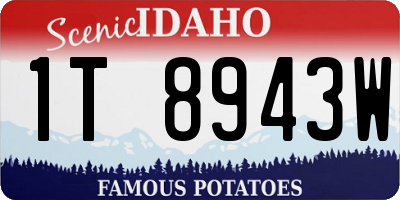 ID license plate 1T8943W