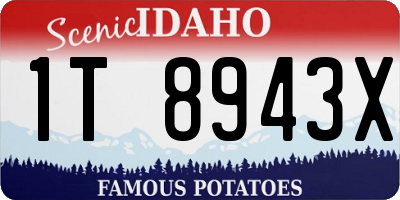 ID license plate 1T8943X