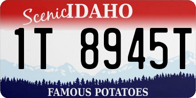 ID license plate 1T8945T