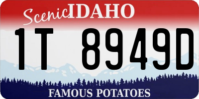 ID license plate 1T8949D