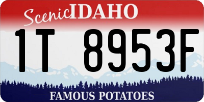 ID license plate 1T8953F
