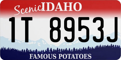 ID license plate 1T8953J