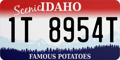ID license plate 1T8954T