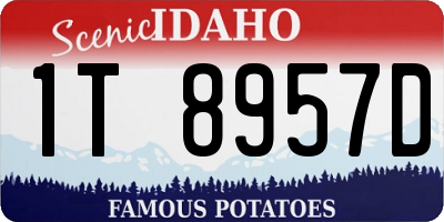 ID license plate 1T8957D