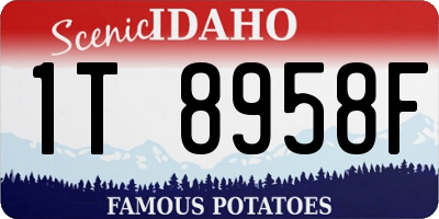 ID license plate 1T8958F