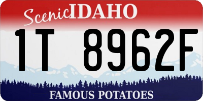 ID license plate 1T8962F