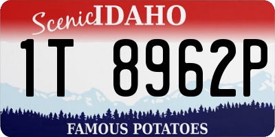 ID license plate 1T8962P
