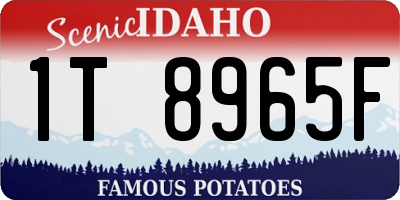 ID license plate 1T8965F