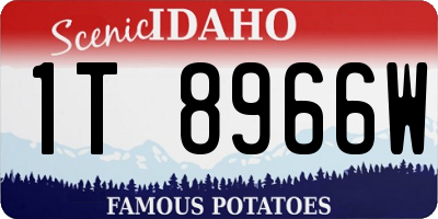 ID license plate 1T8966W
