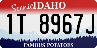 ID license plate 1T8967J