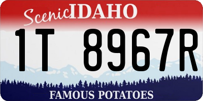 ID license plate 1T8967R