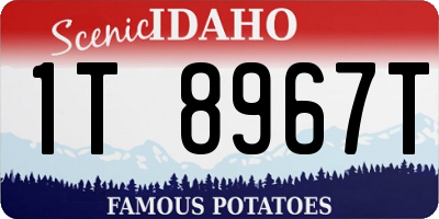 ID license plate 1T8967T