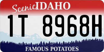 ID license plate 1T8968H