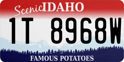 ID license plate 1T8968W