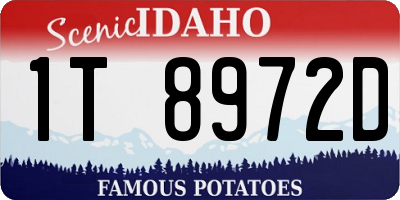 ID license plate 1T8972D