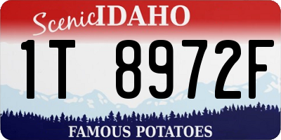 ID license plate 1T8972F