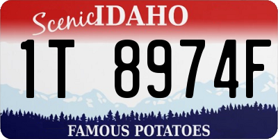 ID license plate 1T8974F