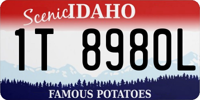 ID license plate 1T8980L