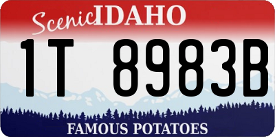 ID license plate 1T8983B