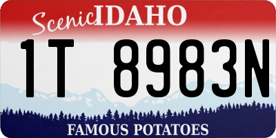 ID license plate 1T8983N