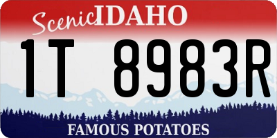 ID license plate 1T8983R