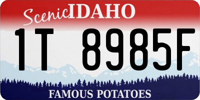 ID license plate 1T8985F