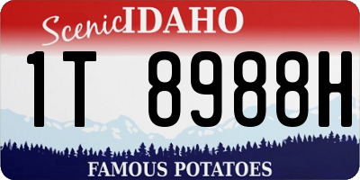 ID license plate 1T8988H
