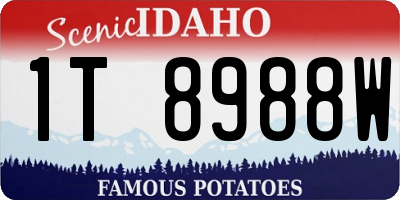 ID license plate 1T8988W