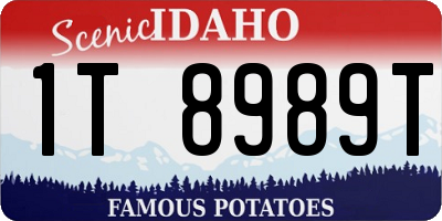 ID license plate 1T8989T