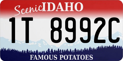 ID license plate 1T8992C