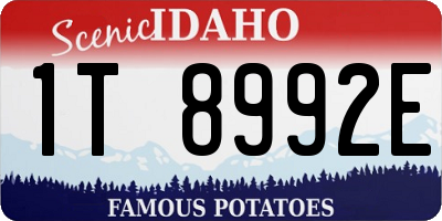 ID license plate 1T8992E