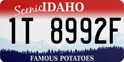 ID license plate 1T8992F