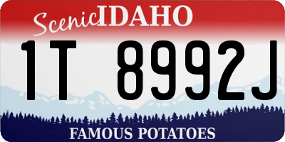 ID license plate 1T8992J