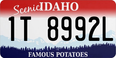 ID license plate 1T8992L