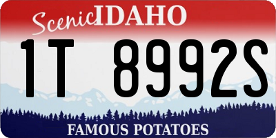 ID license plate 1T8992S