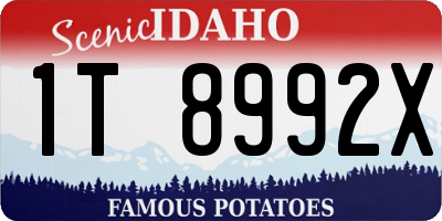 ID license plate 1T8992X