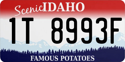ID license plate 1T8993F