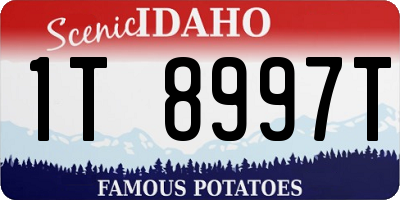 ID license plate 1T8997T