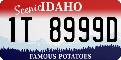 ID license plate 1T8999D