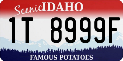 ID license plate 1T8999F