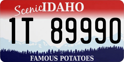 ID license plate 1T8999O