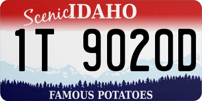 ID license plate 1T9020D
