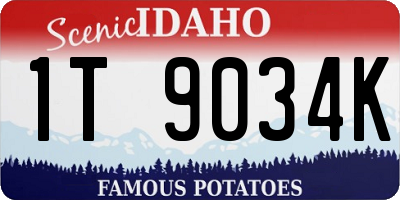 ID license plate 1T9034K