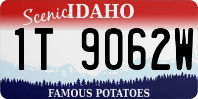 ID license plate 1T9062W