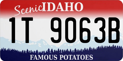 ID license plate 1T9063B