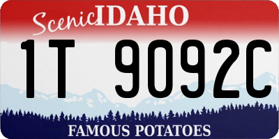 ID license plate 1T9092C
