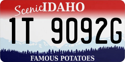 ID license plate 1T9092G